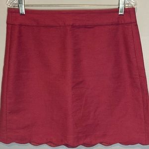 LOFT berry pink mini skirt with scallop hem